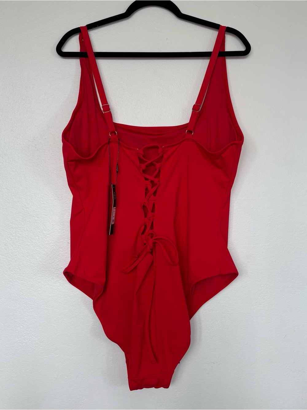 Fashion Nova Delvina Snatched Sculpting Scoop Neck Lace up back Swim One-Piece - Picture 3 of 8